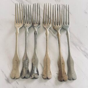 Vintage Marcin Jarra Poland Silverplate Dinner Forks 8 1/2" Bundle of 6 BxA